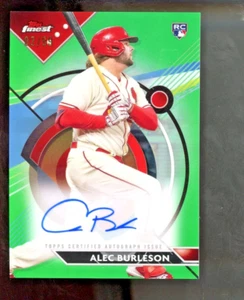 2023 Topps Finest Alec Burleson 2/99 Auto Green Refractor RC Rookie Cardinals - Picture 1 of 2