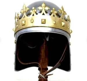 Elmetto Re Vichingo Medievale Monarca Cavaliere Re Riccardo Cuore di Leone Corona bicolore - Foto 1 di 4