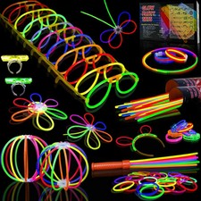 Glow Sticks Wand Light Rave Neon Colour Bracelet Party Fun In The Dark Jewellery