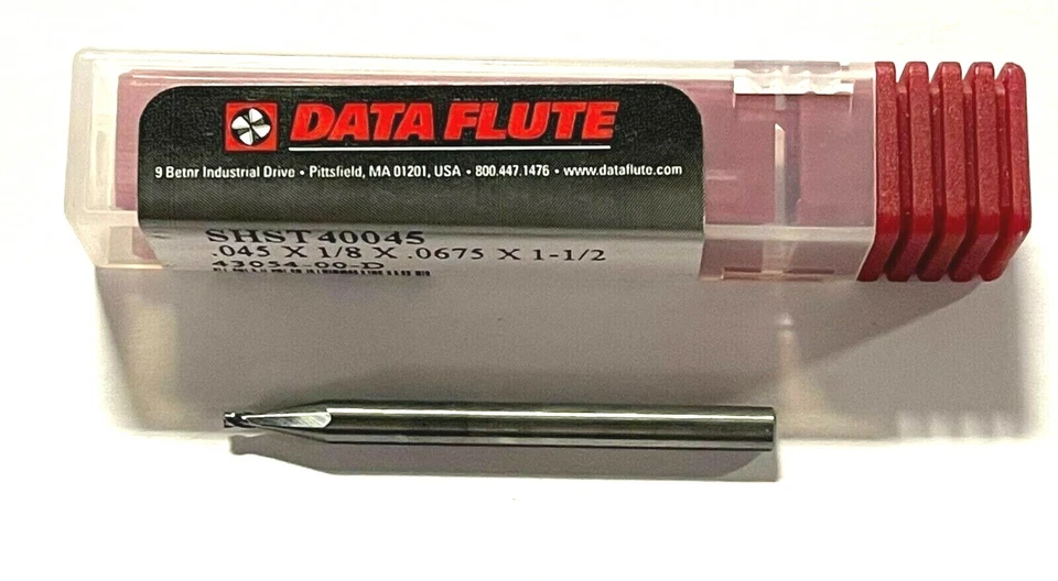 Data Flute .045 Carbide End Mill 4 Flute Miniature End Mill 1/8" Shank USA Made - Image 1 of 1