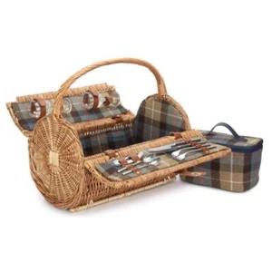 2 Person Ravenstor Barrel Fitted Wicker Picnic Basket - Picture 1 of 6