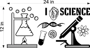I LOVE SCIENCE CLASSROOM (CHOOSE A SIZE & COLOR) EDUCATIONAL VINYL DECAL - Picture 1 of 10
