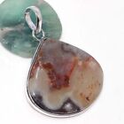Mexican Laguna Lace 925 Silver Plated Gemstone Pendant 2" Best Gift For Women C6