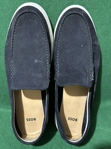 Hugo Boss Men's Sienne Moccasin Loafer Black Suede Rubber Sole Men US Size 9 - Picture 1 of 5