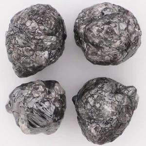 5.31 Ct 4 Piece Real Natural Rough Loose Diamond Raw Uncut Gray Black Diamond - Picture 1 of 8