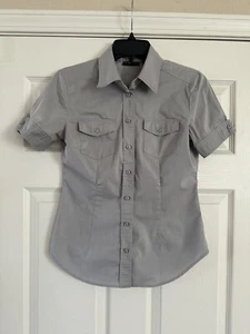 NEW YORK & COMPANY NY&C camicia donna blusa top taglia XS colletto abbottonato grigio - Foto 1 di 3