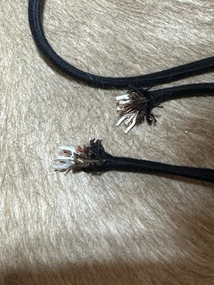 Cable de tela receptor receptor teléfono antiguo NEGRO solo 36" 2 conductores Foto 1 de 3