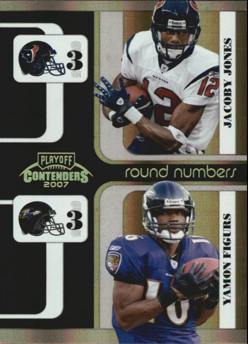 2007 Playoff Contenders Round Numbers Black #23 Jacoby Jones/Yamon Figurs/100 - Image 1 of 1