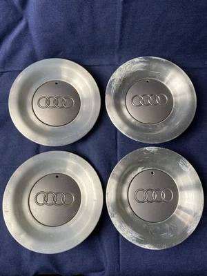 4x DAMAGED OEM Audi A4/S4 Wheel Center Caps 8E0 601 165 A - Image 1 of 4
