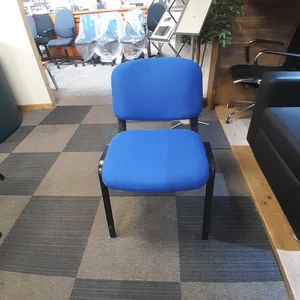Blue Fabric Stackable Chair with Black Frame, Meeting, Waiting Room - Picture 1 of 6