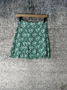 For Love & Lemons Skirt Womens Small Green Floral Mini Back Zip A-Line Boho - Picture 1 of 9