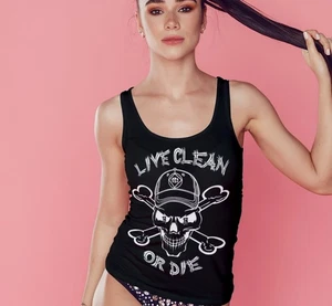 Narcotics Anonymous - Live Clean Or Die - Damen Racerback Tank Top - Bild 1 von 11