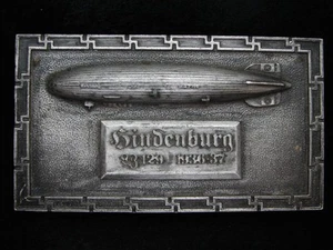 PD11143 *NOS* VINTAGE 1976 **HINDENBURG 1936-37** DIRIGIBLE HEBILLA CONMEMORATIVA - Imagen 1 de 2