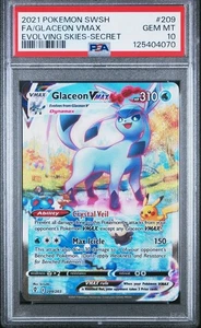 PSA 10 Glaceon VMAX 209/203 Alternate Alt Art Pokemon SWSH Evolving Skies - Bild 1 von 2