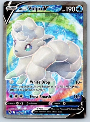 Alolan Vulpix V (Full Art) 173/195 SWSH12: Silver Tempest - Ultra Rare NM Holo - Image 1 of 2