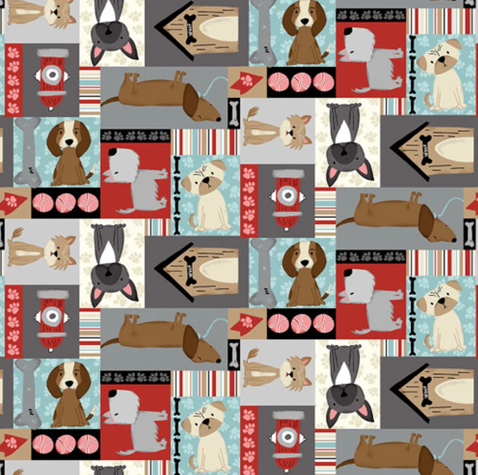 Paw-sitively Awesome - Tela de algodón con retazos para perros 18” x 44” 100 % algodón Foto 1 de 1