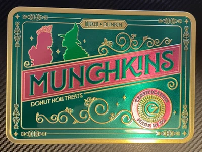 Dunkin x Wicked Wizard of OZ Munchkin Tin "Wicked For Good" Pink & Green NEW! - Image 1 of 4