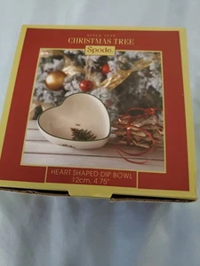 Spode Christmas Tree Heart Shaped Dip Bowl 4.75" Candy Trinket Holiday Gift - Picture 1 of 5