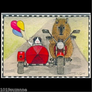 ACEO Guinea Pig Capybara cavy art print from original painting Suzanne Le Good - Picture 1 of 1