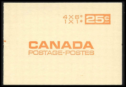 Canada #BK59d MNH Booklet [DF Fluorescent Ink on 6c Orange][454b] Cover