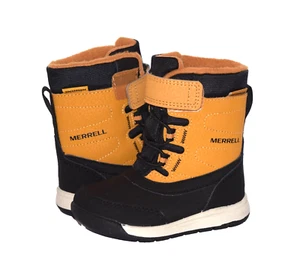 NWOB Merrell Little Kids Unisex Yellow Black Snow Storm Waterproof Boot Size 4M - Picture 1 of 6