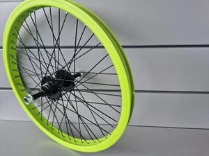 RUOTA POSTERIORE BMX MBM BOOST 20" LIME ALLUMINIO 48 RAGGI - PERNO 14 mm - Foto 1 di 3