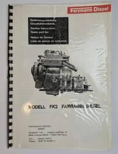 Farymann Diesel manual de instrucciones directorio de piezas modelo FK2 - Imagen 1 de 2