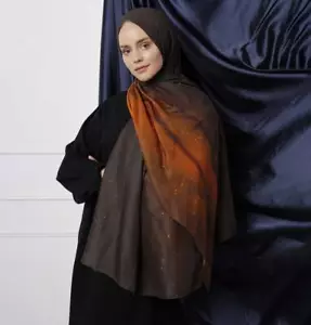 Modefa Galaxy türkisch bescheidener Halstuch Hijab Schal - verbrannt orange - Bild 1 von 3