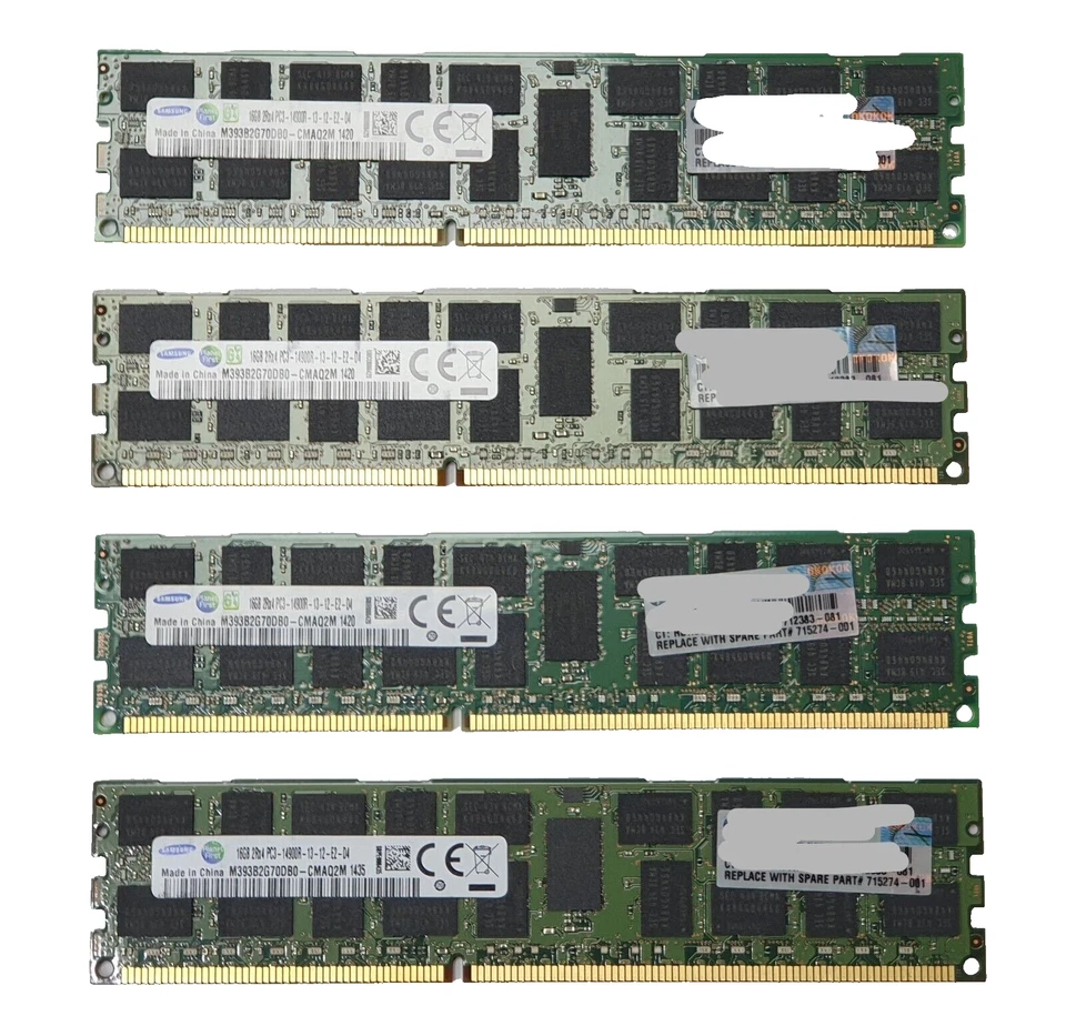 64 GB 4x 16 GB DDR3 PC3-14900R Samsung Xeon Server RAM ECC Arbeitsspeicher Apple - Bild 1 von 3