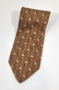 JOSEPH ABOUND Tie Men's Copper/Gold Floral Design 100% Silk Neck Tie 56 x 3.50 - Picture 1 of 4