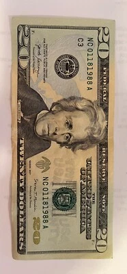 🎂 Twenty Dollar Birthday Note 2017 series NC 01181988 A - January 18, 1988 - Image 1 of 2