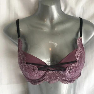 Sujetador La Senza 32C Púrpura Diva Demi Encaje Claro Acolchado Estrás Para Mujer Con Cable - Imagen 1 de 12