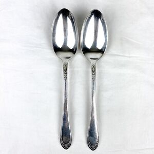 2 Serving Spoons 1847 Rogers Bros IS Silver Plated 1936 Lovelace Serving Spoons