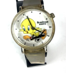 Vintage Armitron Uhr Warner Bros Tweety Slyvester 2. Hand neue Batterie läuft - Bild 1 von 6