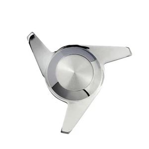 3 Bar/Ear Cut Sharkfin Chrome Knock Off Spinner Cap for Lowriders | Single - Picture 1 of 30