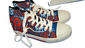 Herren New York Mets FOCO Royal Repeat Wortzeichen hohe Top Canvas Turnschuhe 7,5 neu - Bild 1 von 4