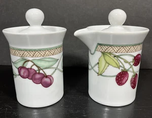 DANSK UMBRIAN FRUITS Milchkännchen & Zuckerdose Set mit Deckel Portugal - Bild 1 von 8