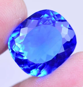 11.90 Ct Natural Rare Lustrous Blue Tanzanite Cushion Certified Loose Gemstone - Picture 1 of 6