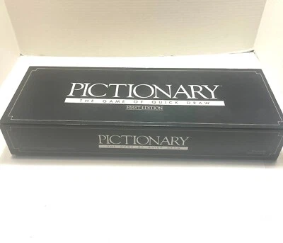 Pictionary The Game of Quick Draw Primera Edición 1985 Juego de Mesa COMPLETO Foto 1 de 4