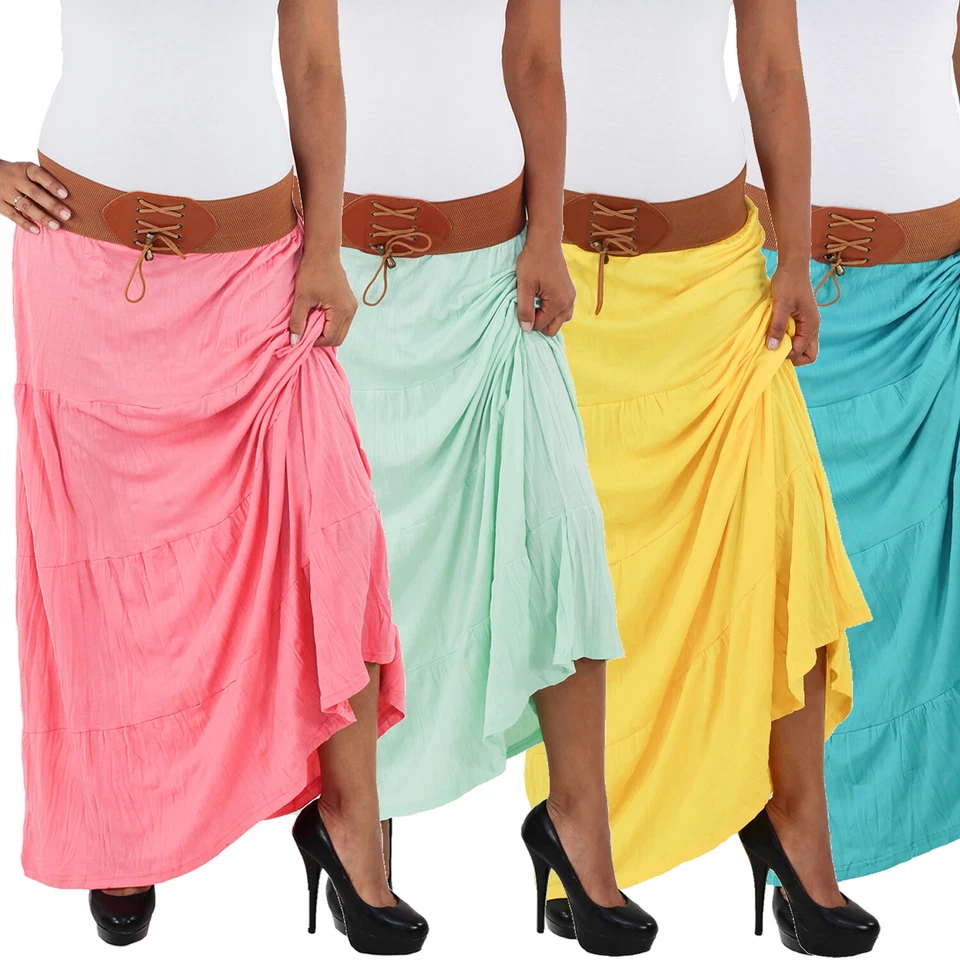 Sommerrock Faltenrock Maxirock Boho Sommer Maxi Strand Lang Rock Strandrock  - Bild 1 von 1