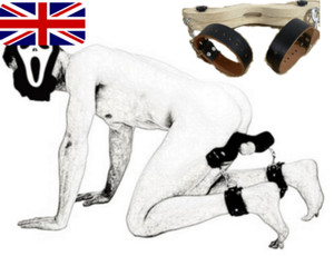 2021 CBT Torture Ball Scrotal Stretcher Wood Humbler With Leather Ankle Cuffs