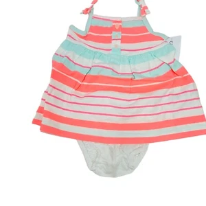 Carter's Baby Girls Smocked Cotton Jersey 2 Piece Dress Set w/ Diaper Cover NWT - Picture 1 of 4