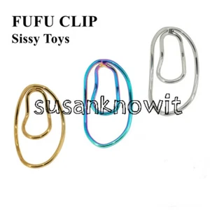 Stainless steel Fufu Clip Sissy Male Mimic Female Chastity Device Clip Cage - Picture 1 of 11