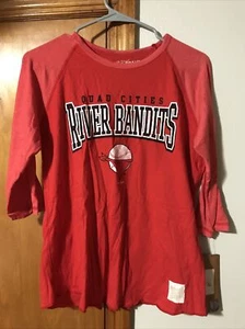 Quad City River Bandits Womens Retro Brand Baseball Tee Size Medium - Picture 1 of 3
