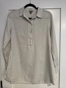 Blusa túnica blanca Aerie para mujer mezcla pequeña abertura popover manga larga cuello - Imagen 1 de 11