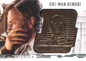 Star Wars Masterwork 2017 Bronze Medallion Card DM-OWK Obi-Wan Kenobi / C-3PO - Picture 1 of 1