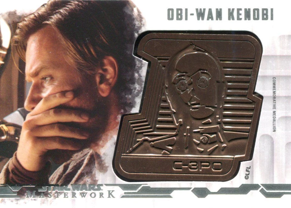 Star Wars Masterwork 2017 Bronze Medallion Card DM-OWK Obi-Wan Kenobi / C-3PO - Image 1 of 1