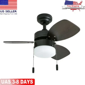 Small LED 3-Blade Ceiling Fan W/ Light Kitchen Shops Bedroom 3 Speeds Bronze New - Picture 1 of 10