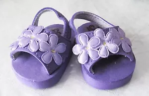 Sandali in schiuma di lavanda con fiori di seta adatti a bambole American Girl 18 pollici - Foto 1 di 1