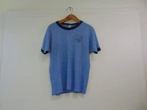 Wright Water Engineers Vintage T Shirt Ringer Tee Blue Size Small 1970s - Picture 1 of 6